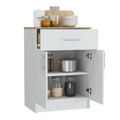 Oxford Pantry Cabinet, One Drawer, One Double Door Cabinet With Two Shelves