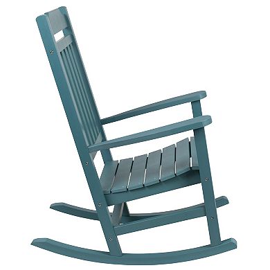 Merrick Lane Hillford Poly Resin Indoor/Outdoor Rocking Chair with Side Table