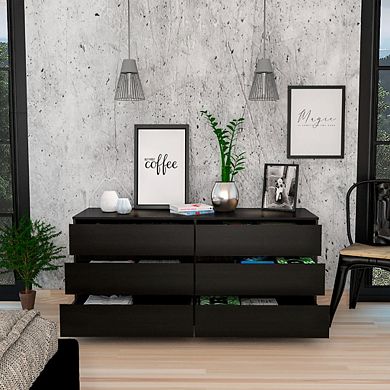 Seul Six Drawer Double Dresser, Superior Top