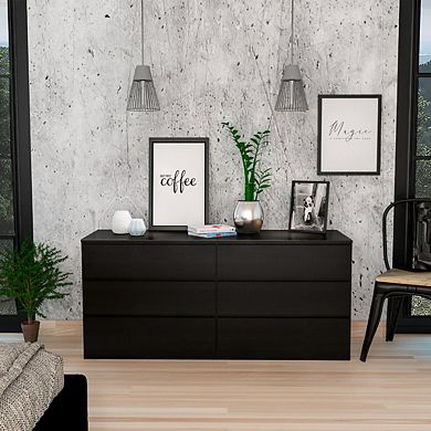 Seul Six Drawer Double Dresser, Superior Top