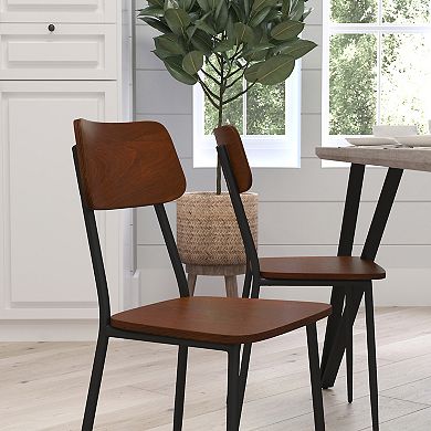 Merrick Lane Manhattan Industrial Style Dining Chair - Set of 2