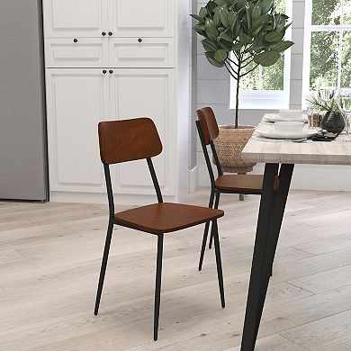 Merrick Lane Manhattan Industrial Style Dining Chair - Set of 2