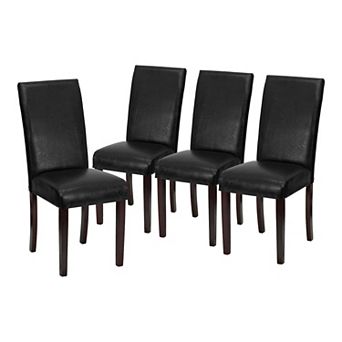 Merrick Lane Vallia Series Set of 4 Panel Back Parson's Chairs for Kitchen, Dining Room and More