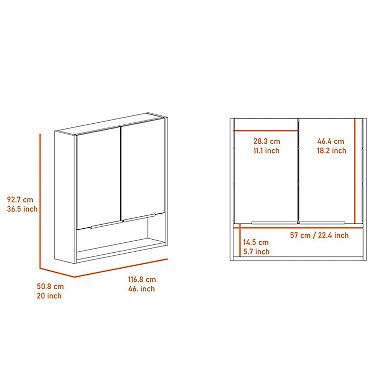 Ozark 24" Medicine Cabinet With Mirror, One Shelf