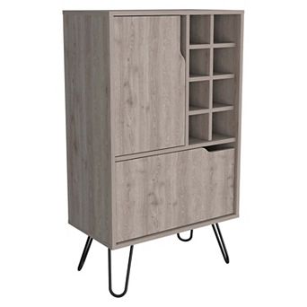 Sheffield L Bar C, Two Cabinet, Hairpin Legs, Eight Cubbies For liquor