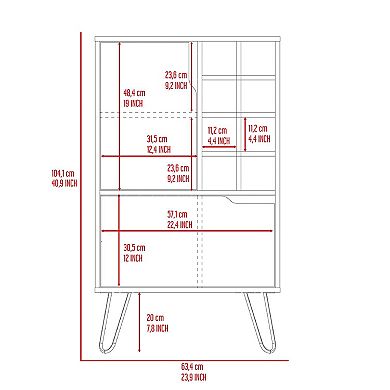 Sheffield L Bar C, Two Cabinet, Hairpin Legs, Eight Cubbies For liquor