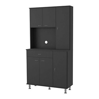 Venice 90 Pantry Cabinet, Multiple Cabinets, One Drawer, Two Open Shelves