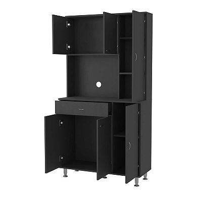 Venice 90 Pantry Cabinet, Multiple Cabinets, One Drawer, Two Open Shelves
