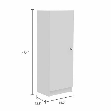 Miami Single Door Pantry, Four Shelves