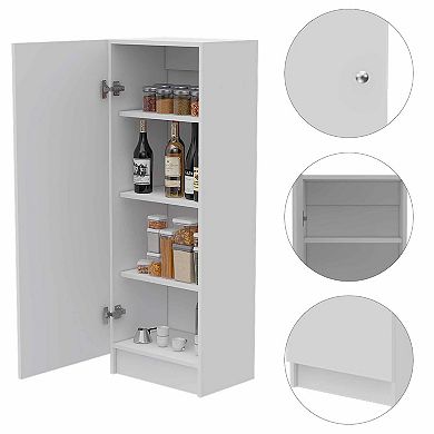 Miami Single Door Pantry, Four Shelves