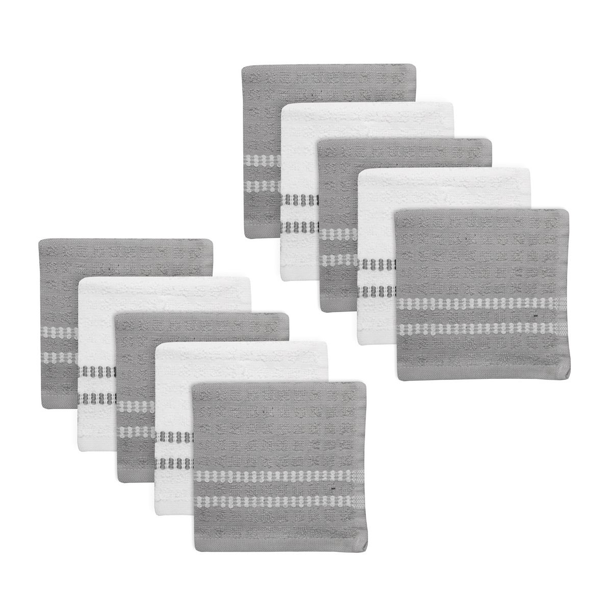 The Big One® 10-Piece Terry Kitchen Dishcloth Set - Neutral Gray