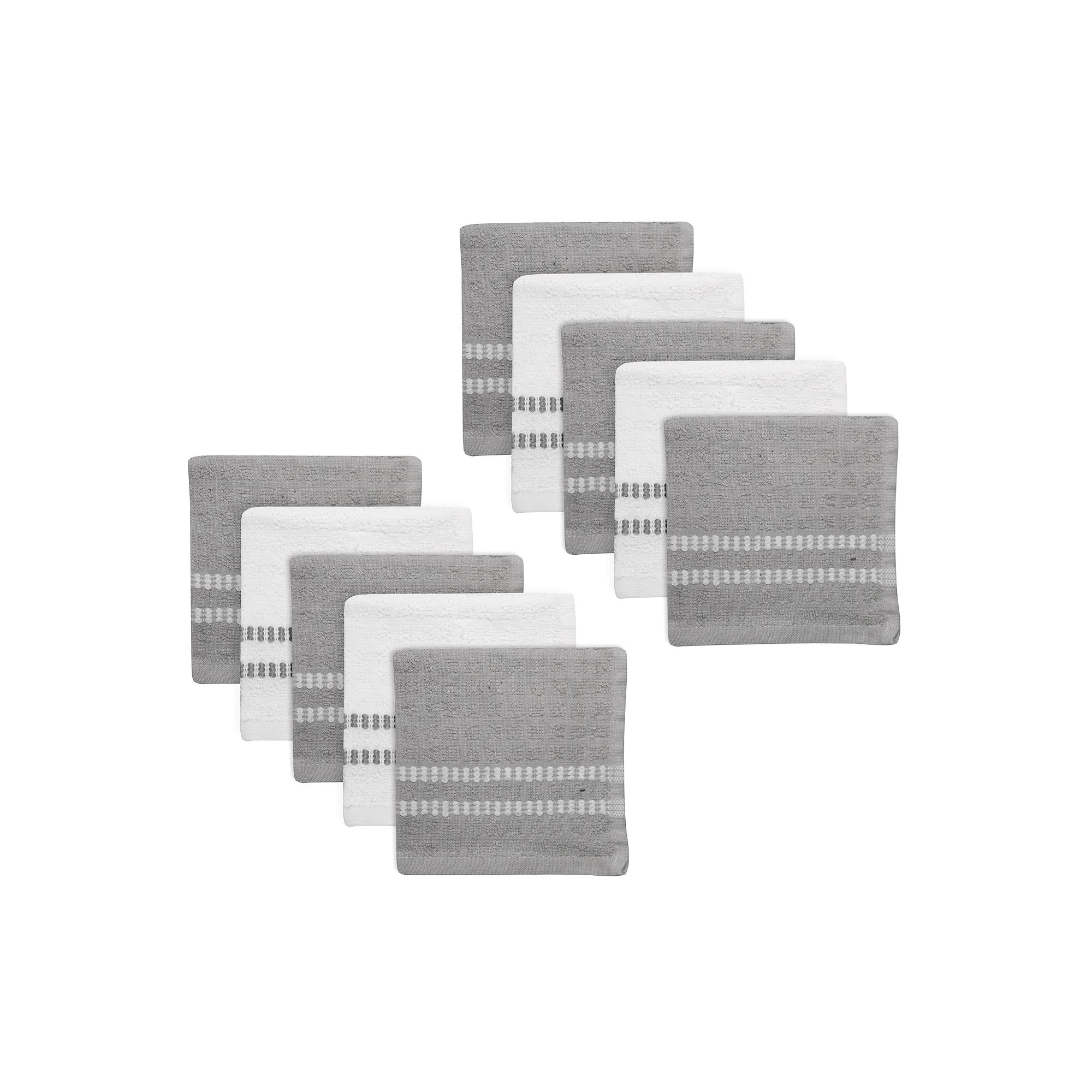 The Big One® 10-Piece Terry Kitchen Dishcloth Set, Neutral Gray