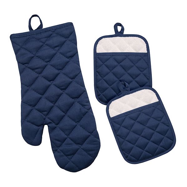 The Big One® 3-Piece Oven Mitt & Pot Holder Set - Ensign Blue