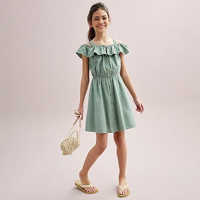 Girls 6-20 SO® Clip Dot Dress in Regular & Plus Size