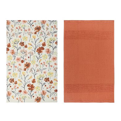 Food Network™ Floral Print Rust Kitchen Towels 2-piece Set