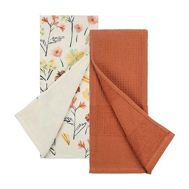 Food Network™ Floral Print Rust Kitchen Towels 2-piece Set