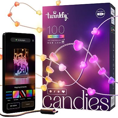 Twinkly Candies 100-Light Heart-Shape RGB String Lights