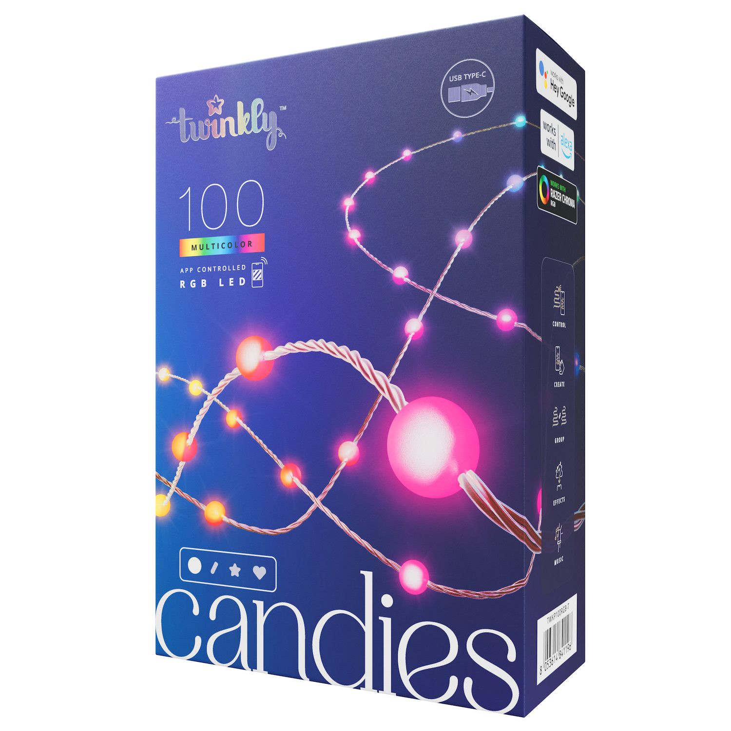 Twinkly Candies 100-Light Pearl-Shape RGB String Lights - Thumbnail 2