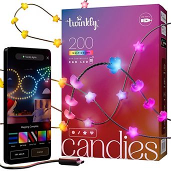 Twinkly Candies 200-Light Star-Shaped RGB String Lights