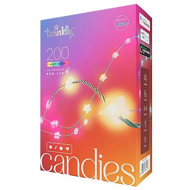 Twinkly Candies 200-Light Star-Shaped RGB String Lights