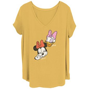 Disney's Minnie Mouse & Daisy Juniors' Plus Size Laughing V Neck Tee