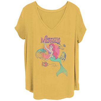 Disney's The Little Mermaid Juniors' Plus Size Classic Poster V Neck Tee