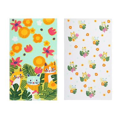 Celebrate Together Summer Cat 2-Pack Terry Kitchen Towels