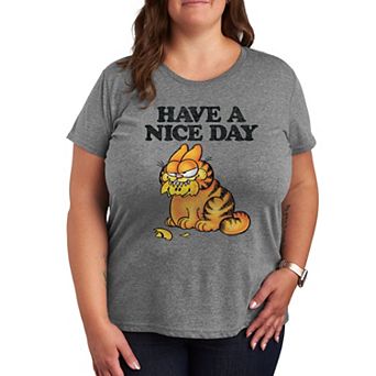 Plus Garfield Have A Nice Day Retro Graphic Tee