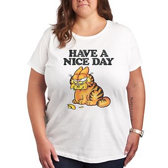 Plus Garfield Have A Nice Day Retro Graphic Tee