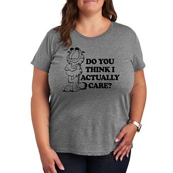 Plus Garfield Do You Think I Care Graphic Tee