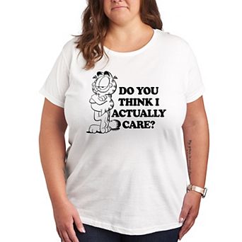 Plus Garfield Do You Think I Care Graphic Tee