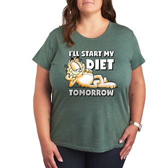 Plus Garfield Diet Tomorrow Graphic Tee
