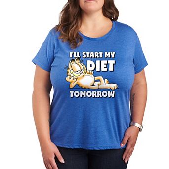 Plus Garfield Diet Tomorrow Graphic Tee