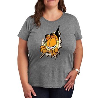 Plus Garfield Peeking Out Graphic Tee