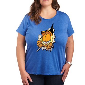 Plus Garfield Peeking Out Graphic Tee