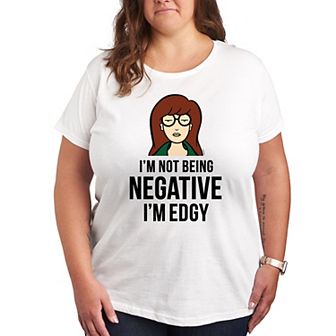 Plus Daria Not Negative Edgy Graphic Tee