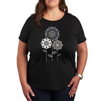 Plus Mandala Flowers Graphic Tee