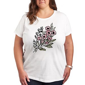 Plus Watercolor Flowers Graphic Tee