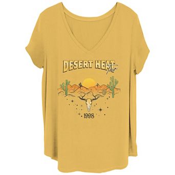 Juniors' Plus Size Desert Heat Tour 1998 Poster V Neck Tee