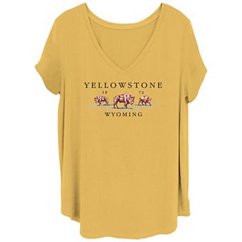 Juniors' Plus Size Yellowstone Wyoming 1872 V Neck Tee