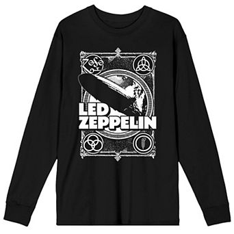 Men's Led Zeppelin Burning Blimp Logo Long Sleeve Graphic Tee