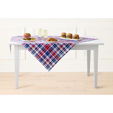 Americana Woven Plaid Tablecloth