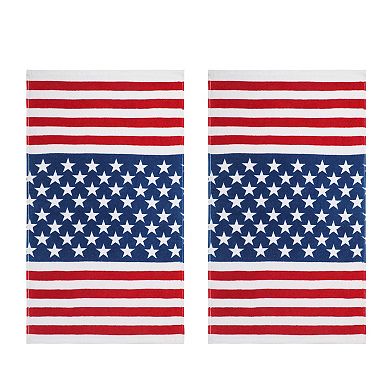 Americana American Flag Terry Cloth 2-Pack Kitchen Towels Set