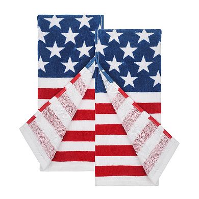 Americana American Flag Terry Cloth 2-Pack Kitchen Towels Set