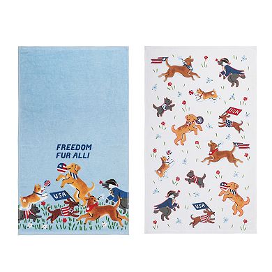 Celebrate Together™ Americana Dog 2-Pack Terry Cloth Kitchen Towel Set