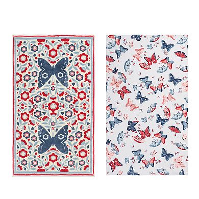 Celebrate Together™ Americana Butterfly Terry Cloth 2-Pack Kitchen Towel Set