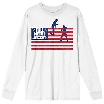 Men's Full Metal Jacket Boot Camp American Flag Long Sleeve Graphic Tee