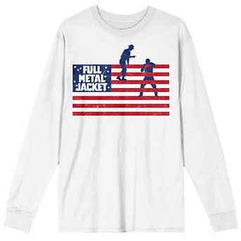 Men's Full Metal Jacket Boot Camp American Flag Long Sleeve Graphic Tee