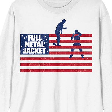 Men's Full Metal Jacket Boot Camp American Flag Long Sleeve Graphic Tee