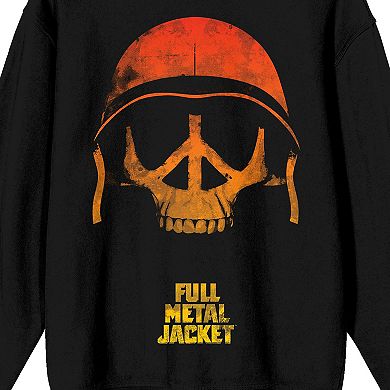 Men's Full Metal Jacket Ombre Skull With Helmet Long Sleeve Graphic Tee
